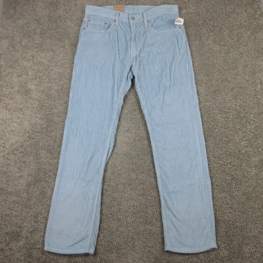 Levis Pants Mens 32x32 Light Blue 559 Relaxed Straight Corduroy Thick Jeans NEW
